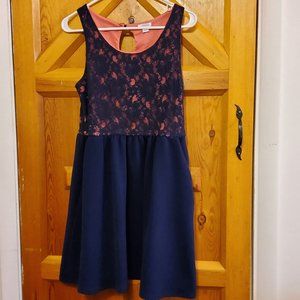 Xhileraton Navy/coral Sleeveless Dress.